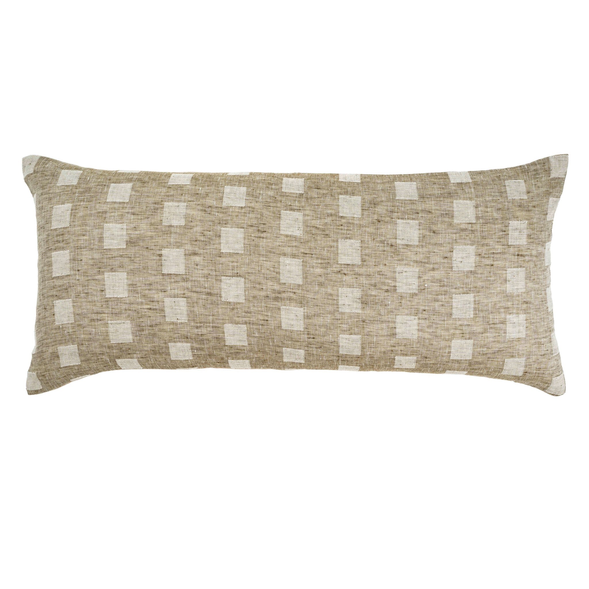 Check Linen Pillow- Natural