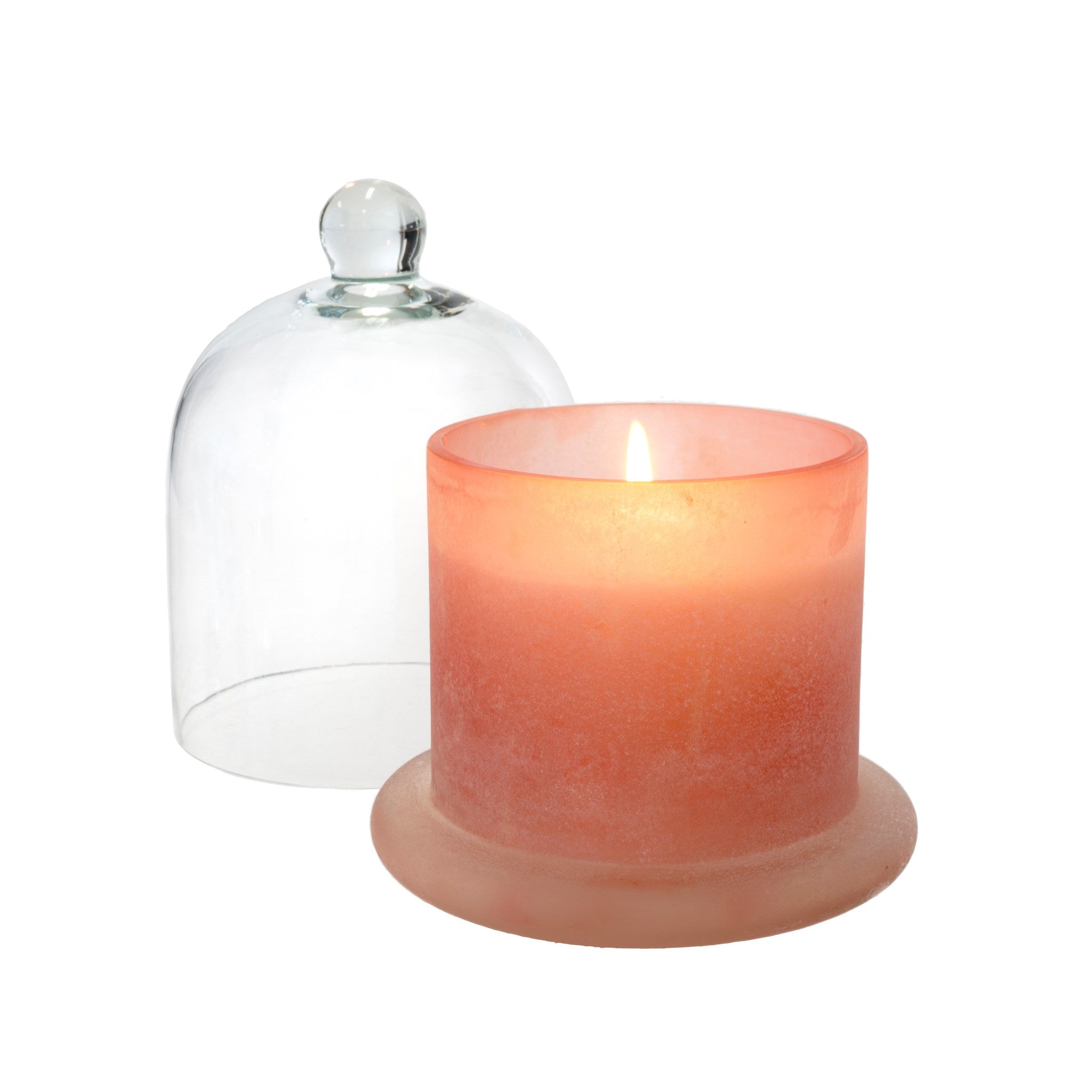 Cloche Candle Frosted Pink, Incense & Tonka