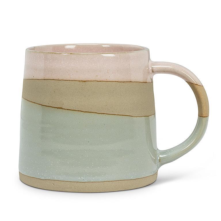 Pink Blue Pottery Mug