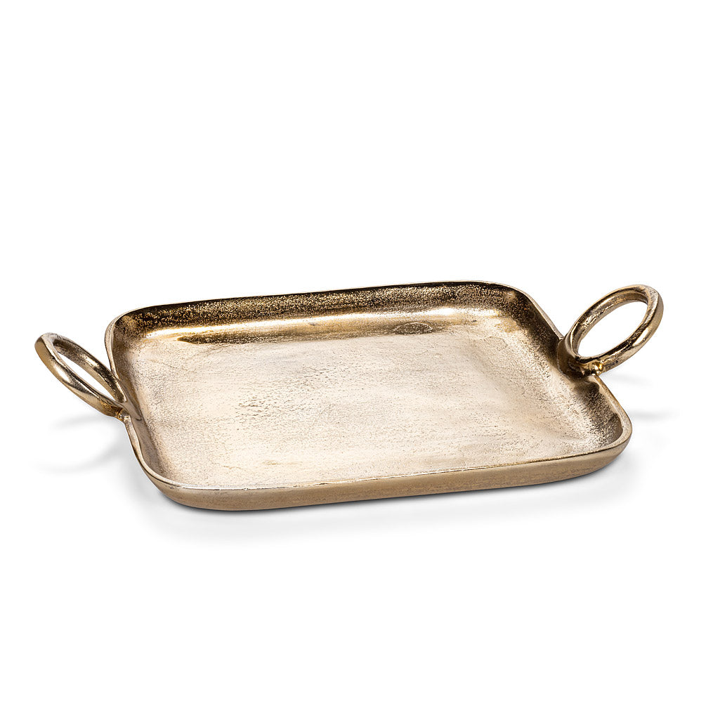 Gold and Silver Tray with Handle