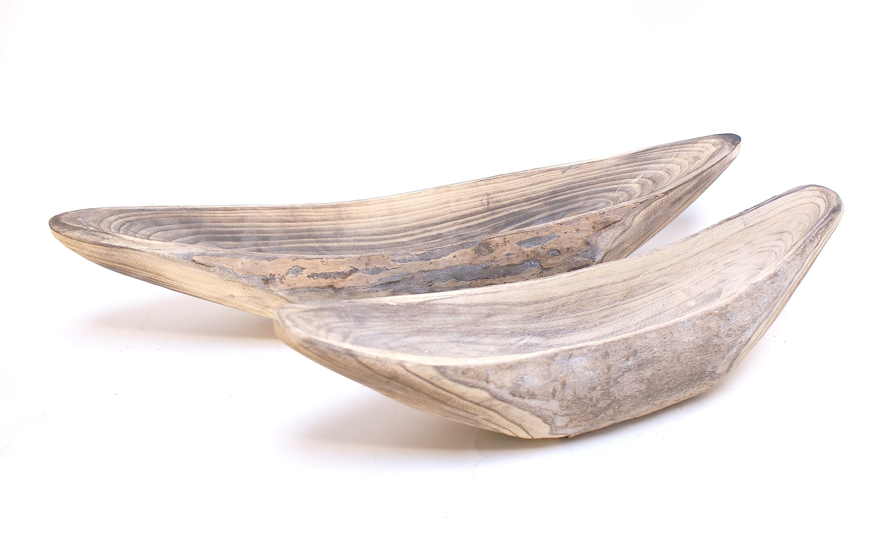 Pauwlonia Wooden Sculpted Oval Boats