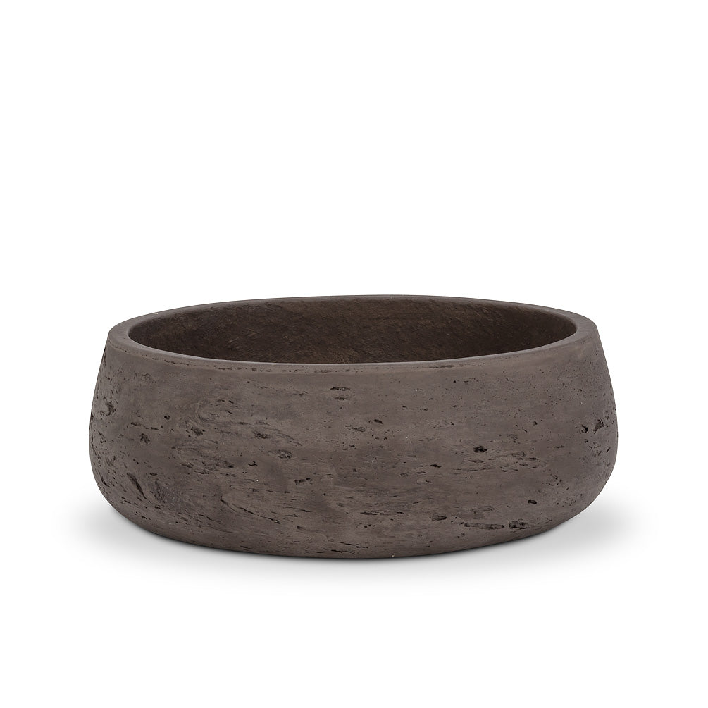 Grey & Brown Round Cement Bowls- Grey and Brown