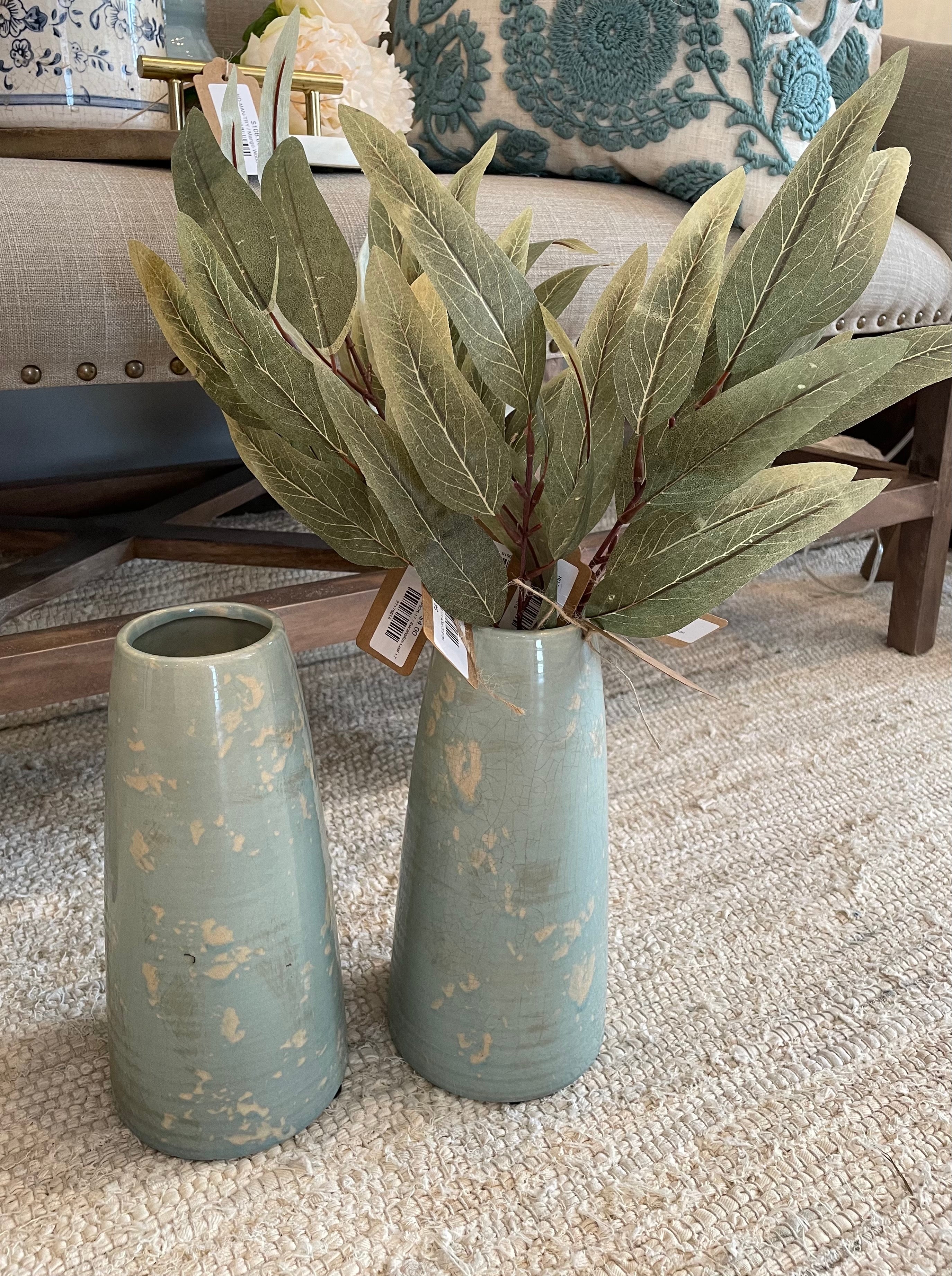 Ceramic Rustic Green-Blue Vase
