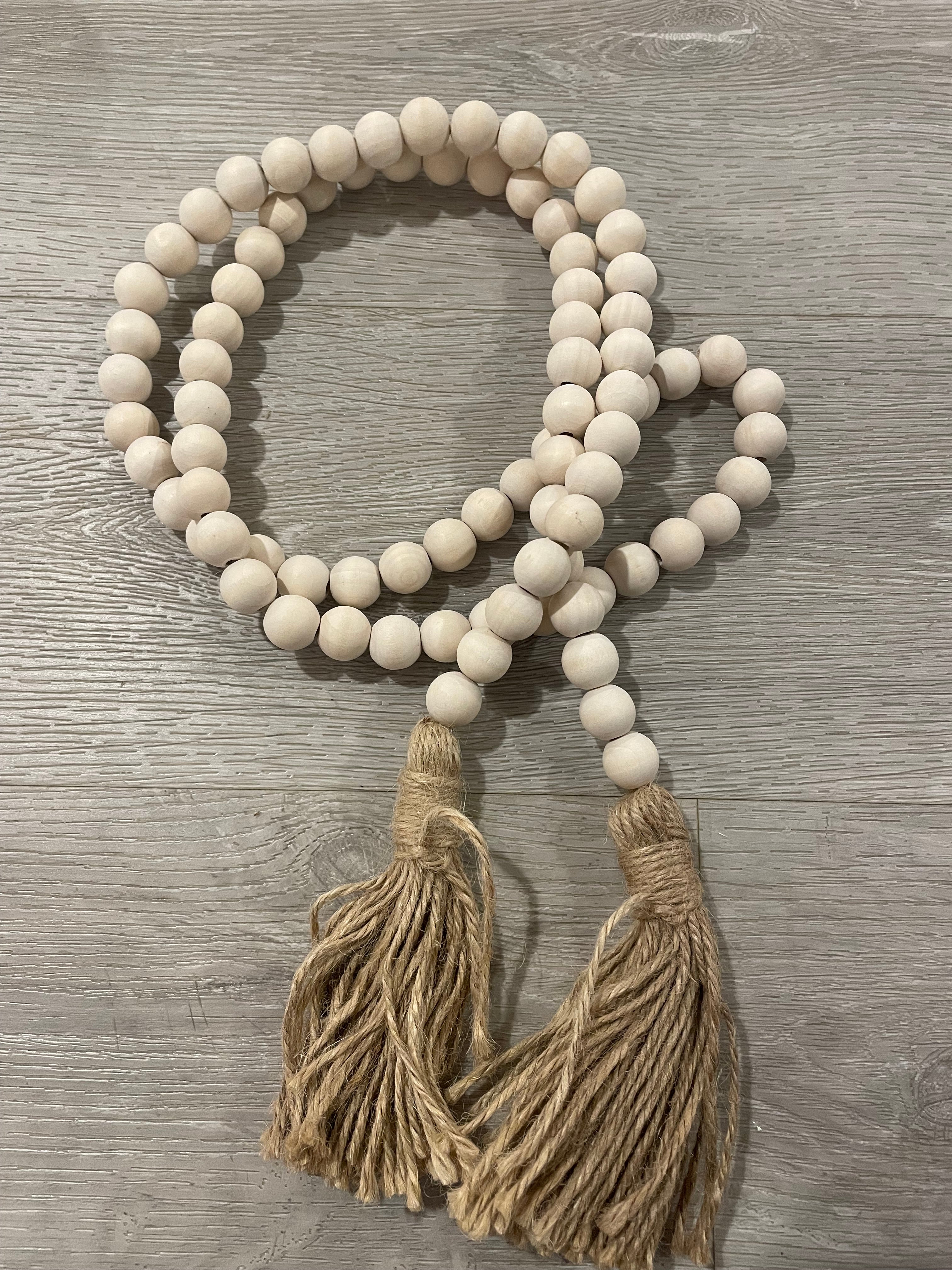 Black and Natural/ WhiteBeads with Tassels