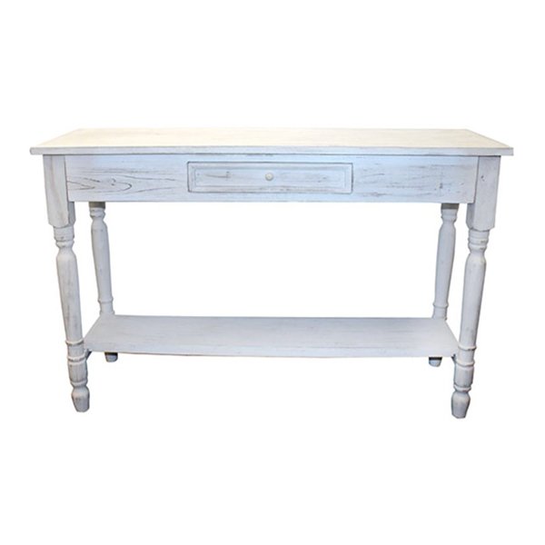 White Wash Wooden Console Table